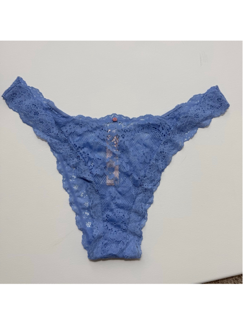 Women's Victoria's Secret Blue Lace Brazilian Panties XL